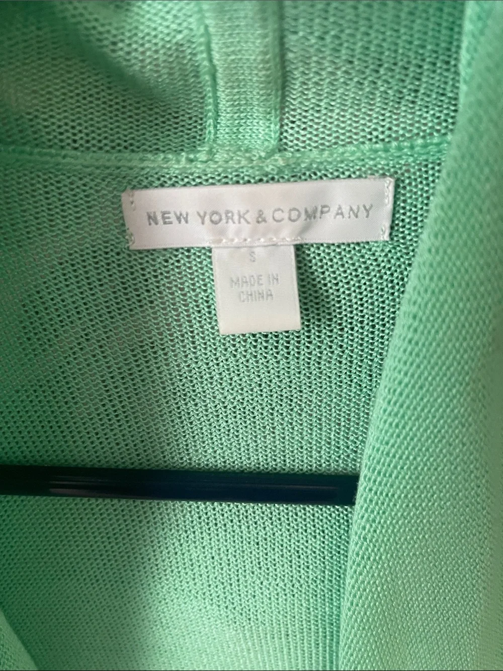 New York & Company Mint Open-Front Draped Cardigan